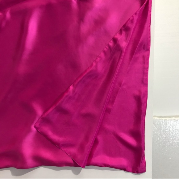 NWT Silk Luxury Robert Rodriquez Hot Pink Cold Shoulder Top Resort Barbie Pink - Picture 10 of 13